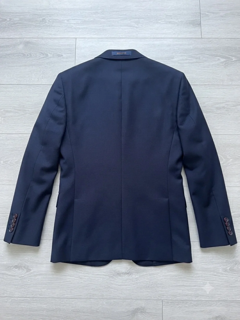 Broletto Men's Navy Blue Wool Spandex Blazer Jacket
